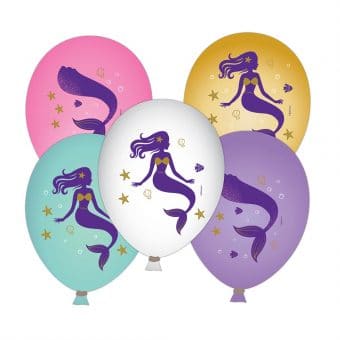 בלון 12" אינץ בת הים-פסטל- 5 יח'