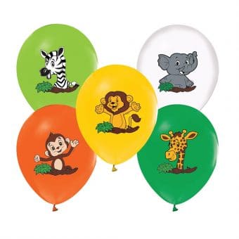 בלון 12" אינץ חיות הספארי- 5 יח'
