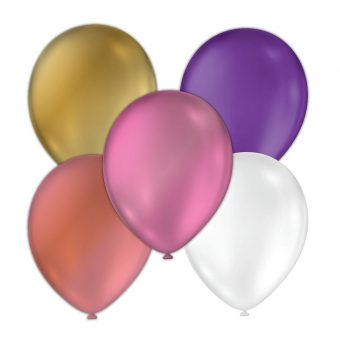 בלון 12" אינץ מטאלי מיקס צבעוני - 10 יח'