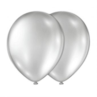 בלון 12" אינץ מטאלי כסף- 10 יח'