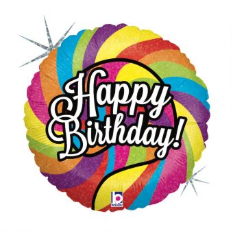 בלון הליום יום הולדת שמח סוכריה 18''
