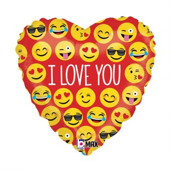בלון הליום לב I LOVE YOU אימוג'י 18''