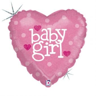 בלון הליום BABY GIRL לב 18''