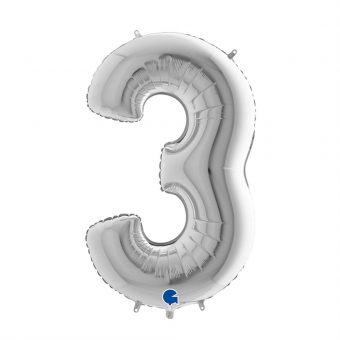 בלון הליום כסוף ספרה 3 26''