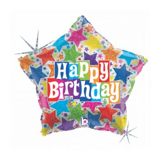 בלון הליום Happy Birthday כוכב 36''