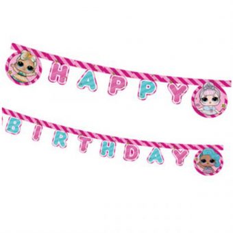 באנר אותיות לול HAPPY BIRTHDAY - LOL