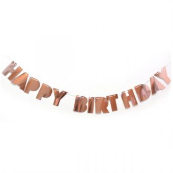 באנר אותיות HAPPY BIRTHDAY רוז גולד