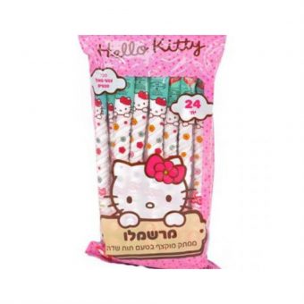 מרשמלו מסולסל ארוך בטעם תות שדה הלו קיטי-18 גר'