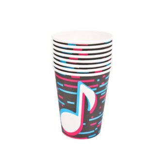 כוסות נייר תו מוזיקה- 8 יח'