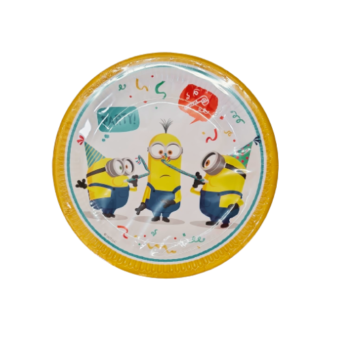 צלחות נייר מיניונים 23 סמ - 8 יח