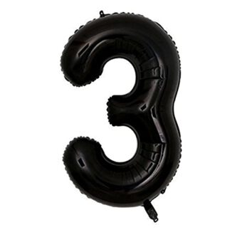 בלון מספר 3 שחור 34 אינצ