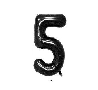בלון מספר 5 שחור 34 אינצ