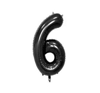 בלון מספר 6 שחור 34 אינצ