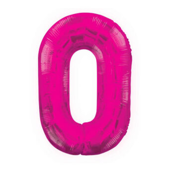 בלון מספר 0 ורוד פוקסיה 34 אינצ