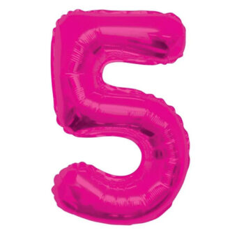 בלון מספר 5 ורוד פוקסיה 34 אינצ