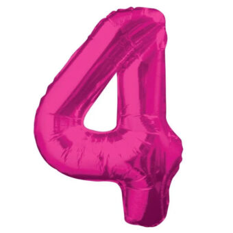 בלון מספר 4 ורוד פוקסיה 34 אינצ