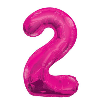 בלון מספר 2 ורוד פוקסיה 34 אינצ