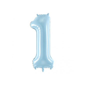בלון מספר 1 תכלת 34 אינצ