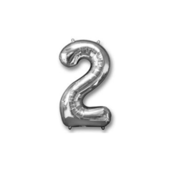 בלון מספר 2 כסף 34 אינצ