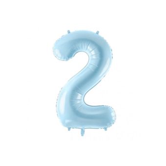 בלון מספר 2 תכלת 34 אינצ