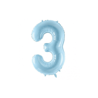 בלון מספר 3 תכלת 34 אינצ