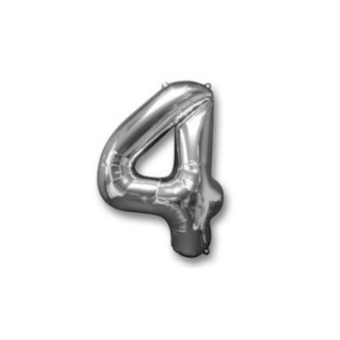 בלון מספר 4 כסף 34 אינצ