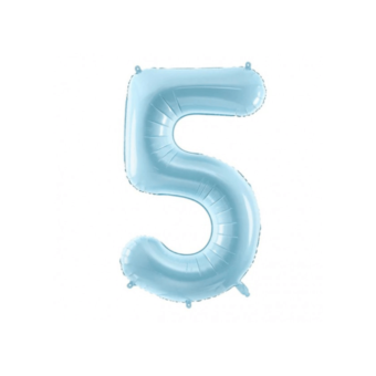 בלון מספר 5 תכלת 34 אינצ
