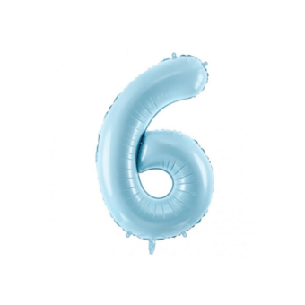 בלון מספר 6 תכלת 34 אינצ