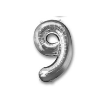 בלון מספר 9 כסף 34 אינצ