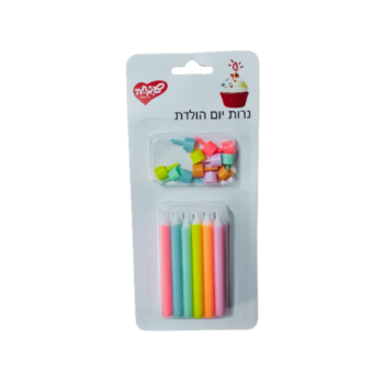 נרות יום הולדת צבעי פסטל 12 יח'