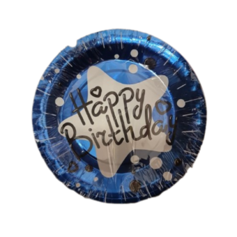 צלחות נייר HB כחול מטאלי 10יח
