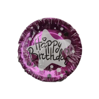 צלחות נייר HB ורוד מטאלי 10יח