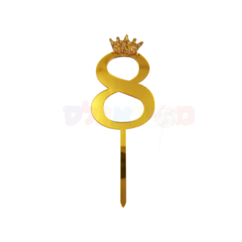 קייק טופר ספרה לעוגה 8 זהב