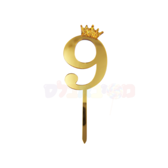 קייק טופר ספרה לעוגה 9 זהב