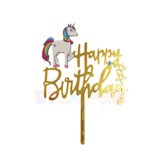 קייק טופר חד קרן HB זהב