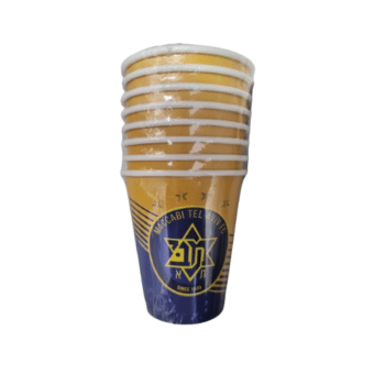 כוסות שתייה נייר מכבי תל אביב - 8 יח